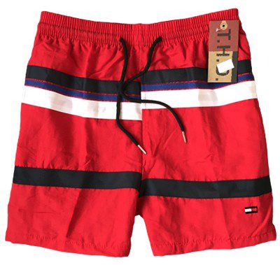 טומי הילפיגר-TOMMY SWIM MEN'S - RED BLACK & WHITE