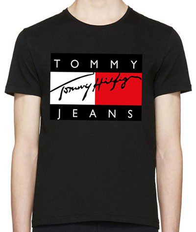 טומי הילפיגר-TOMMY TSHIRT MEN'S - BLACK