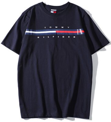 טומי הילפיגר-TOMMY TSHIRT MEN'S - NAVY BLUE