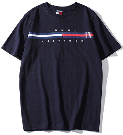 טומי הילפיגר-TOMMY TSHIRT MEN'S - NAVY BLUE