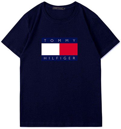 טומי הילפיגר-TOMMY TSHIRT MEN'S - NAVY BLUE
