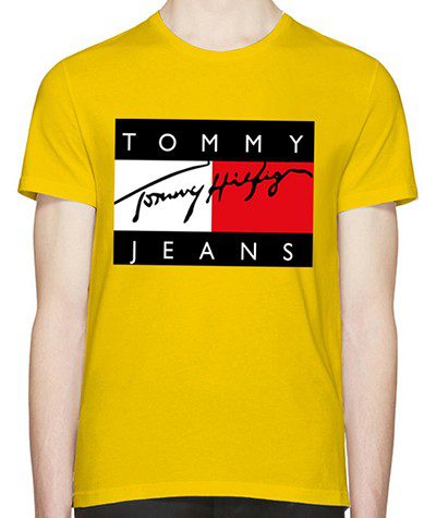 טומי הילפיגר-TOMMY TSHIRT MEN'S - YELLOW