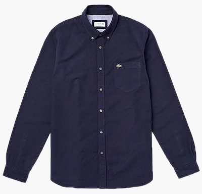לקוסט-LACOSTE LONG MEN SHIRT - NAVY BLUE – תמונה 4