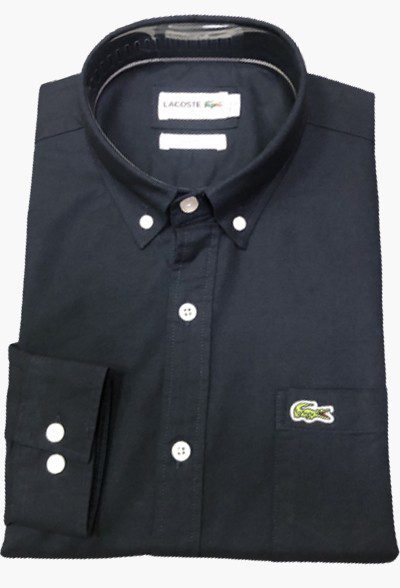 לקוסט-LACOSTE LONG MEN SHIRT - NAVY BLUE – תמונה 3