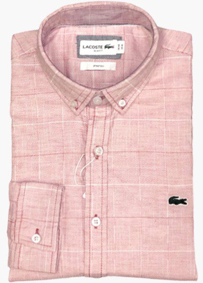 לקוסט-LACOSTE LONG MEN SHIRT - Pink Flare – תמונה 6