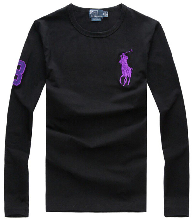 ראלף לורן-RALPH LAUREN TSHIRT MEN'S LONG - BLACK