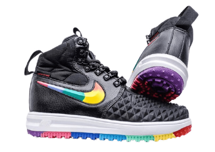 נעלי נייק-NIKE AIR LF1 DUCKBOOT - Black Marlin & Multi Logo