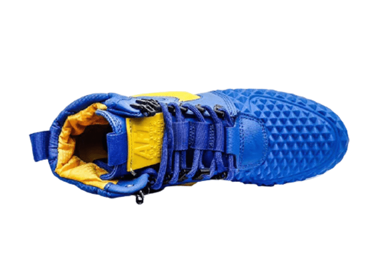 נעלי נייק-NIKE AIR LF1 DUCKBOOT - Blue & Yellow Logo – תמונה 3