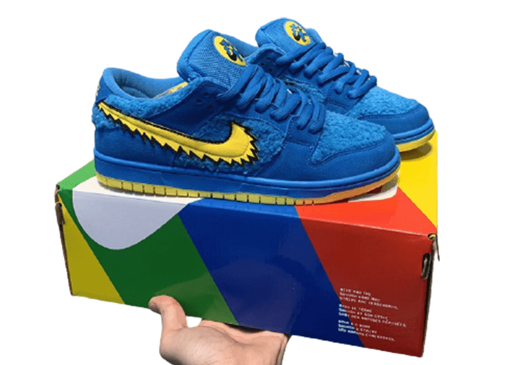 נעליי נייק-NIKE SB DUNK LOW PRO QS - Blue & Yellow Logo – תמונה 2