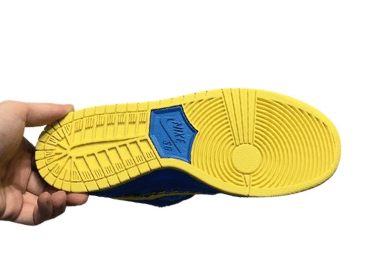 נעליי נייק-NIKE SB DUNK LOW PRO QS - Yellow & Blue Logo – תמונה 9