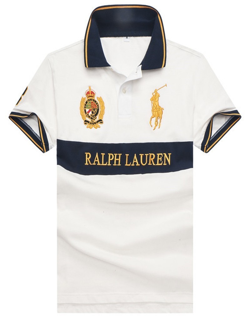 ראלף לורן-RALPH LAUREN POLO TSHIRT MEN'S SHORT DESGIN - WHITE