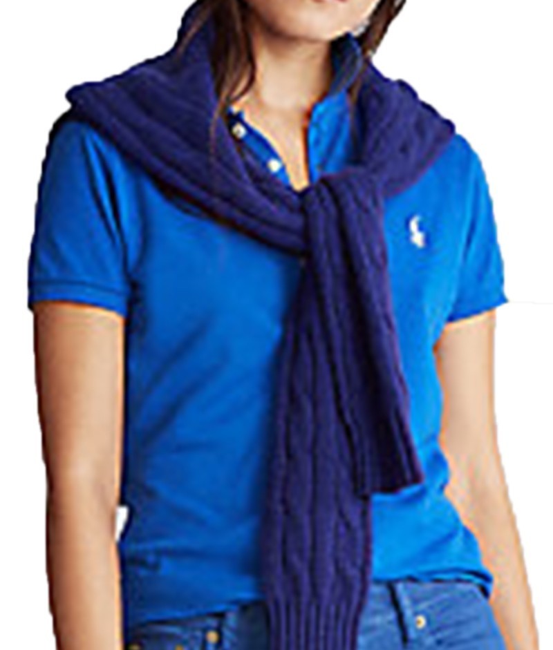 ראלף לורן-RALPH LAUREN POLO TSHIRT SHORT WOMEN - Blue