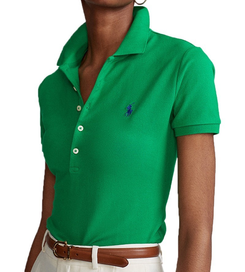 ראלף לורן-RALPH LAUREN POLO TSHIRT SHORT WOMEN - Green