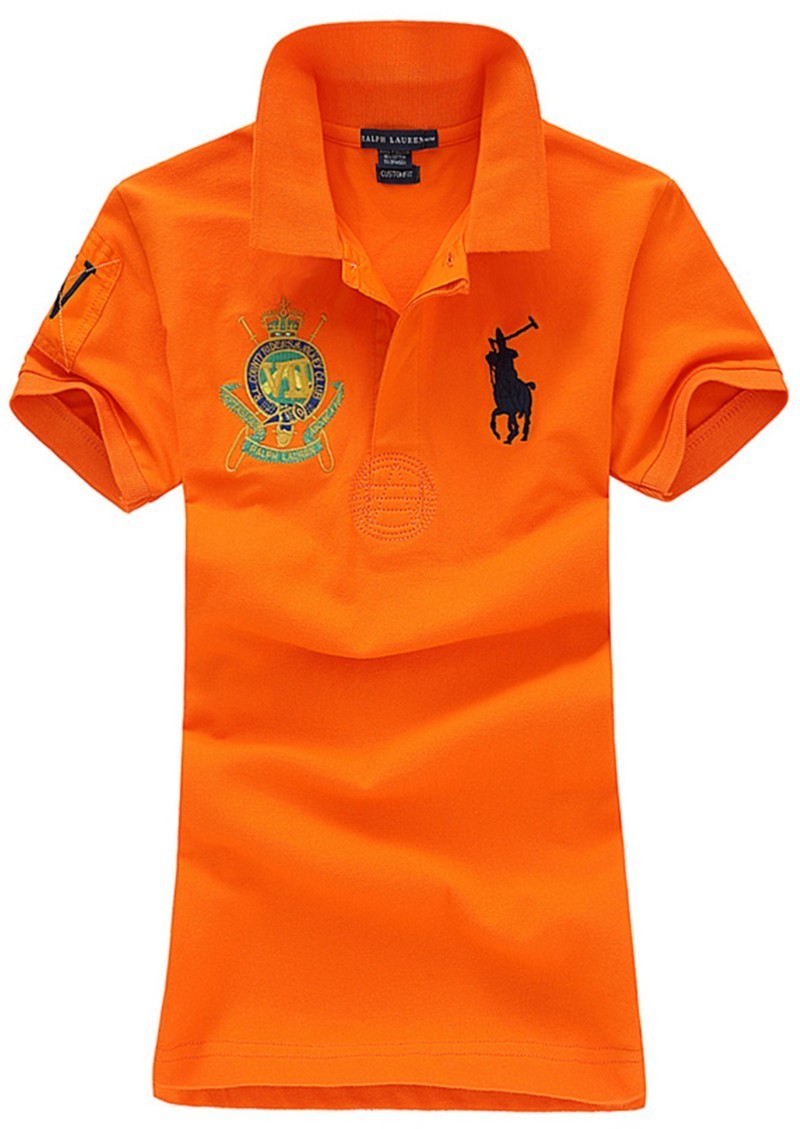 ראלף לורן-RALPH LAUREN POLO TSHIRT SHORT WOMEN - Pumpkin