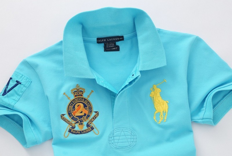 ראלף לורן-RALPH LAUREN POLO TSHIRT SHORT WOMEN - Turquoise Blue – תמונה 6