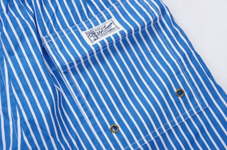 ראלף לורן-RALPH LAUREN SWIM BEACH SHORT MEN'S - Blue & White Combo – תמונה 4