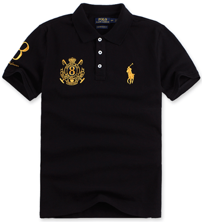 ראלף לורן-RALPH LAUREN POLO TSHIRT MEN'S SHORT DESGIN - BLACK