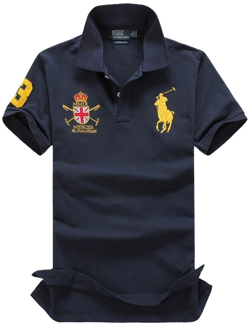 ראלף לורן-RALPH LAUREN POLO TSHIRT MEN'S SHORT DESGIN - Black Rock