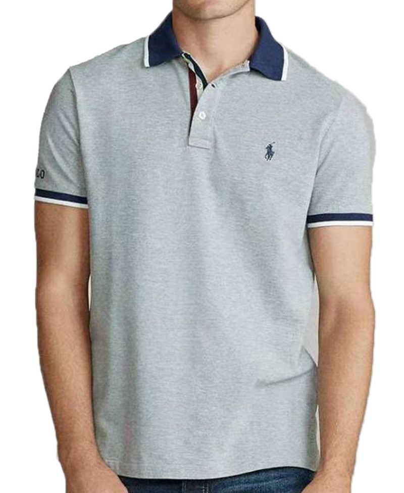 ראלף לורן-RALPH LAUREN POLO TSHIRT MEN'S SHORT DESGIN - Gray