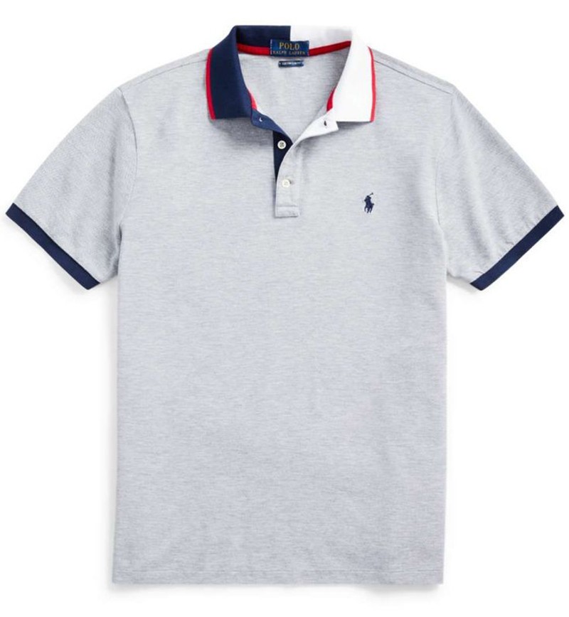 ראלף לורן-RALPH LAUREN POLO TSHIRT MEN'S SHORT DESGIN - Gray