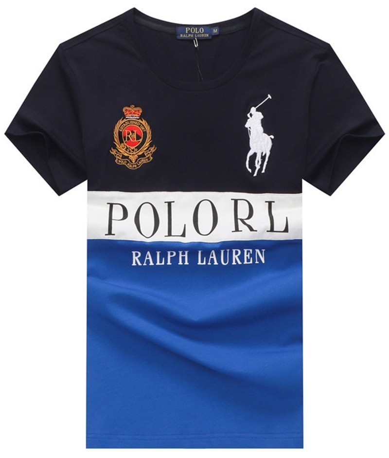 ראלף לורן-RALPH LAUREN POLO TSHIRT MEN'S SHORT DESGIN - NAVY BLUE & BLUE