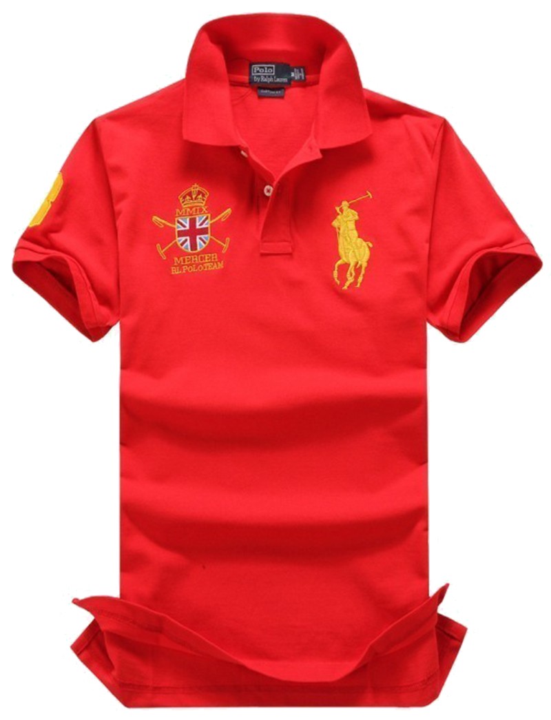 ראלף לורן-RALPH LAUREN POLO TSHIRT MEN'S SHORT DESGIN - Torch Red