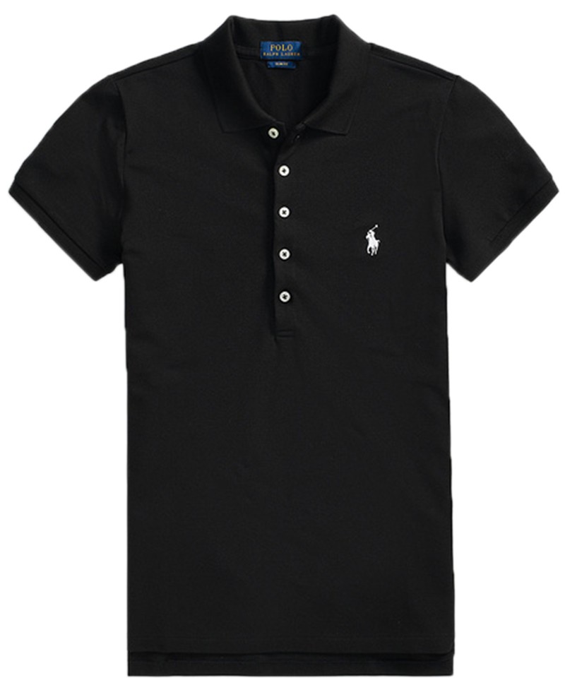 ראלף לורן-RALPH LAUREN POLO TSHIRT SHORT WOMEN - BLACK – תמונה 3