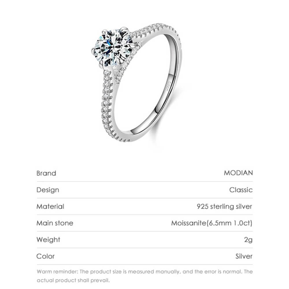 טבעת יוקרה-Silver Ring Classic Luxury Full Cubic Zirconia Finger Rings For Women – תמונה 3