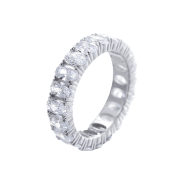 טבעת יוקרה- Silver Ring Hearts Arrows Zircon For Women