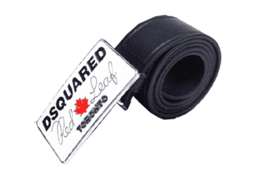 DSQUARED2 BELT-Black White & Red