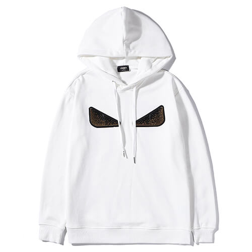 פנדי - FENDI HOODIES - White & Brown Derby