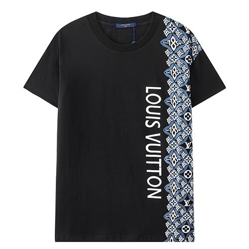 Louis Vuitton-לואי ויטון TSHIRT - Black Wild Blue Yonder & White