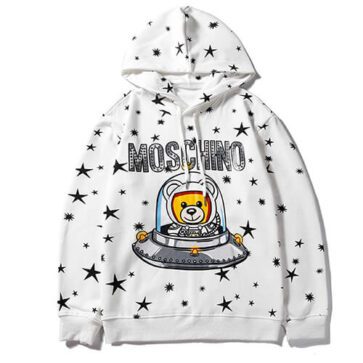 מוסקינו - MOSCHINO HOODIE - White & Black Combo