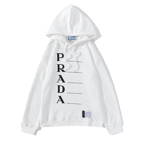 פראדה-PRADA- HOODIE- White Black