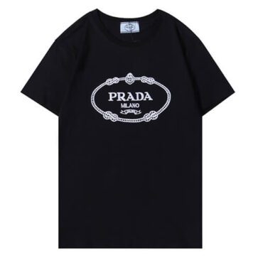 פראדה-PRADA TSHIRT POLO SHORT MEN - Black & White Logo