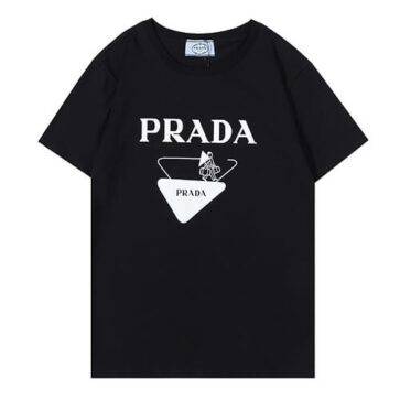 פראדה-PRADA TSHIRT POLO SHORT MEN - Black White Logo
