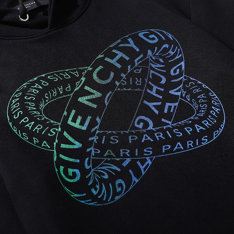 ג'יבנשי-GIVENCHY HOODIES - Black Blue Combo – תמונה 3