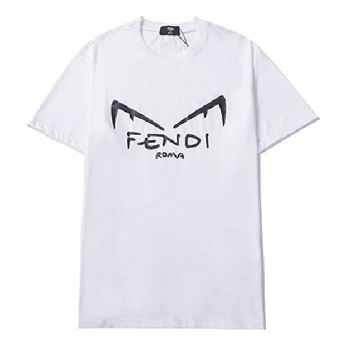 פנדי - FENDI TSHIRT MEN - White & Black