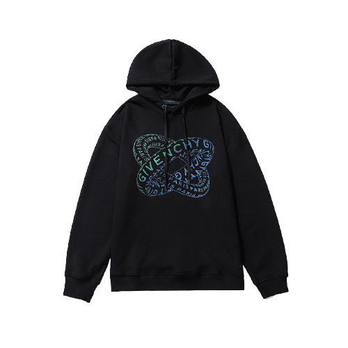 ג'יבנשי-GIVENCHY HOODIES - Black Blue Combo