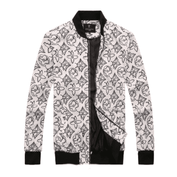 לואי ויטון-LOUIS VUITTON LEATHER JACKET MEN'S - White & Black