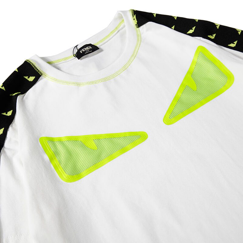 פנדי - FENDI TSHIRT MEN - White & Mindaro – תמונה 3