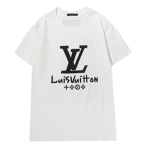 Louis Vuitton-לואי ויטון TSHIRT - White & Black Logo