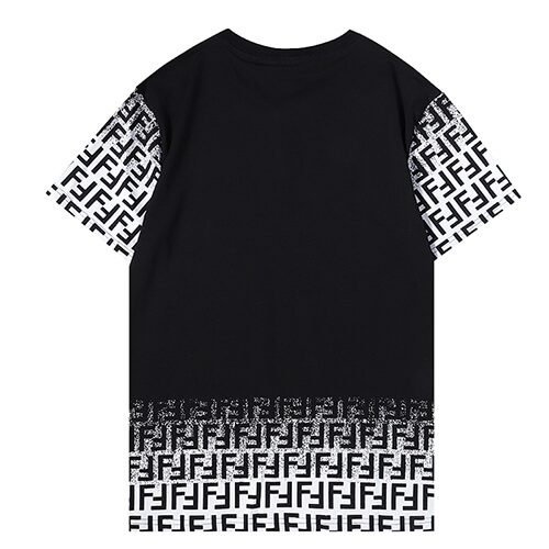 פנדי - FENDI TSHIRT MEN - Black White Combo – תמונה 2