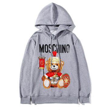 מוסקינו - MOSCHINO HOODIE - Gray & Black Logo