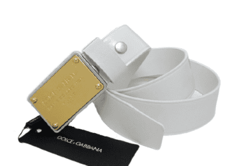 דולצ'ה וגבאנה-D&G Belt - Zircon & Selver Gold Logo