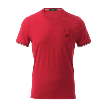 פרד פרי-FRED PERRY SHORT TSHIRT RED