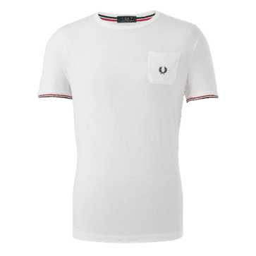 פרד פרי-FRED PERRY SHORT TSHIRT WHITE