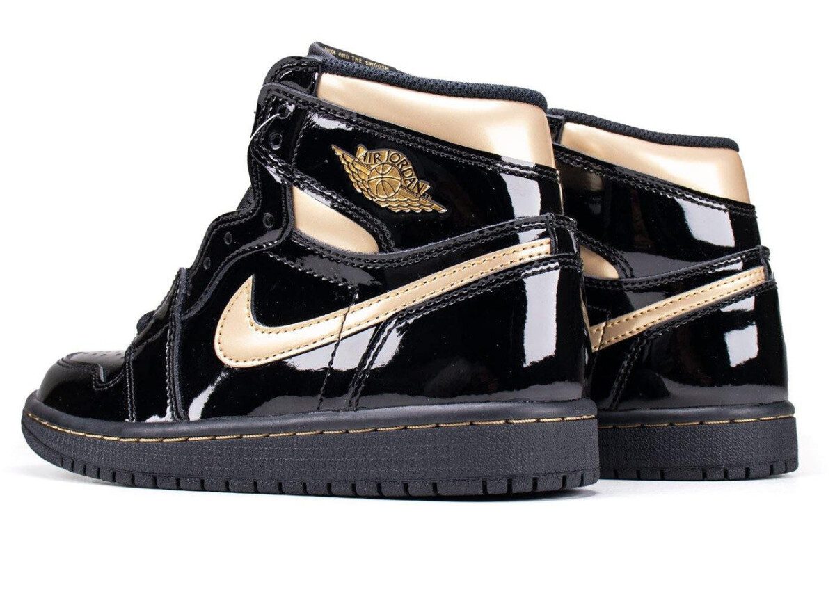 נייק ג'ורדן-Nike Air Jordan 1 Retro High Black Metallic Gold – תמונה 2