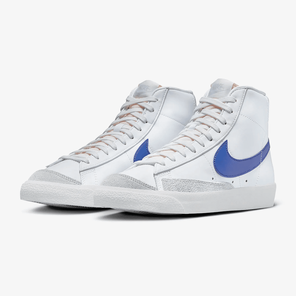 נייק בלייזר גבוהות- NIKE BLAZER MID '77 WHITE BLUE – תמונה 3
