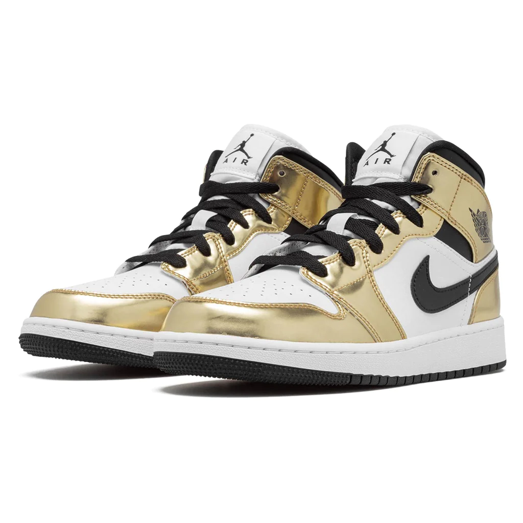 נייק ג'ורדן-Nike Air jordan 1 Mid - SE GS Metallic Gold – תמונה 5